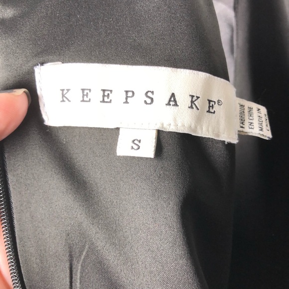 Keepsake Falling For You Silk Ruffle Trim Sides Pleated Short Romper Black Small - Picture 12 of 16